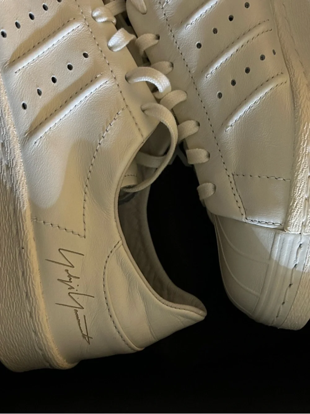 ADIDAS Y-3 SUPERSTAR YOHJI YAMAMOTO LEATHER SNEAKERS SIZE 8 - Picture 11 of 13